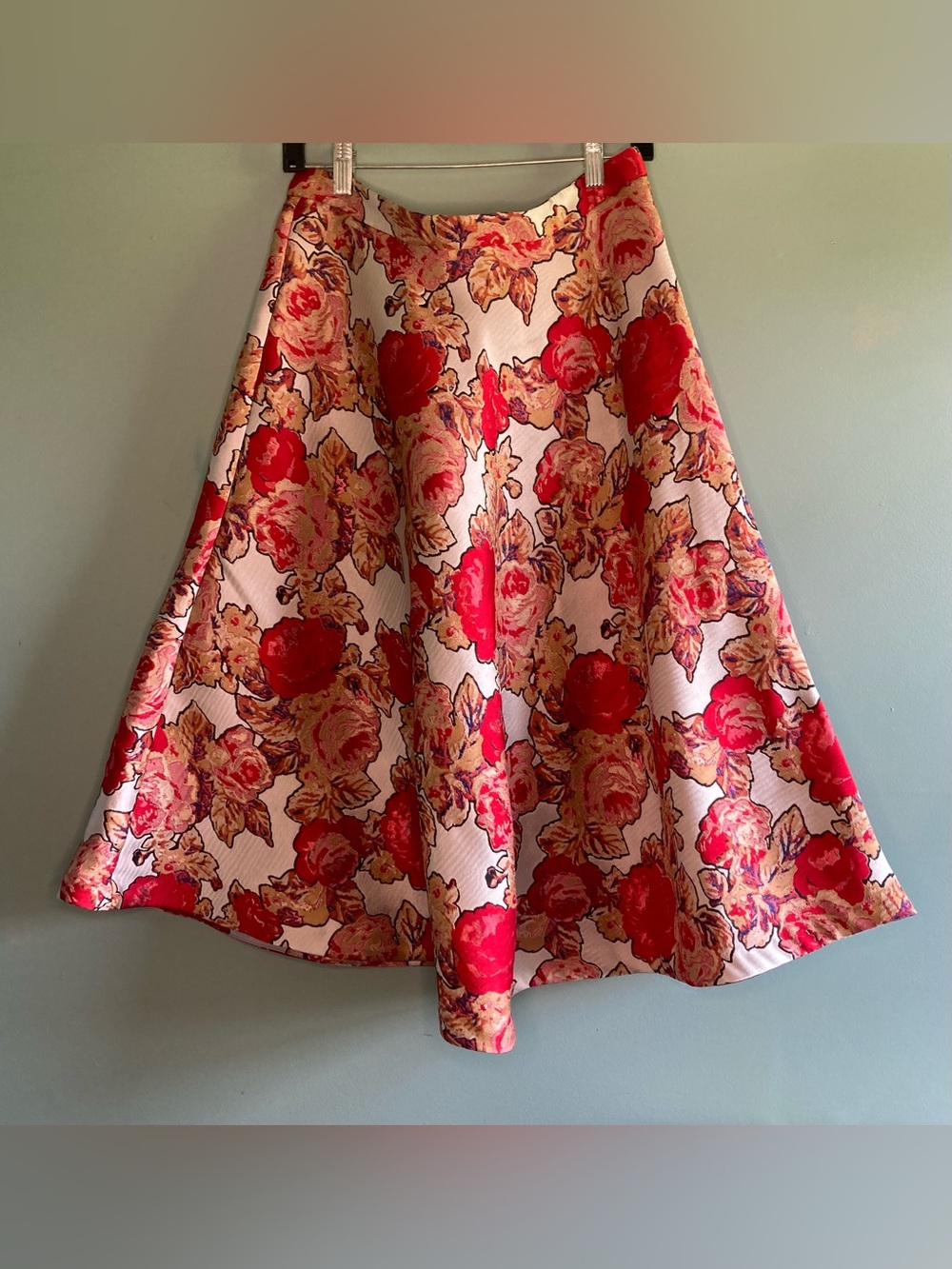 Anthropologie Rachel Antonoff Floral Rose Jacquard A-Line Skirt Size 8 - Picture 10 of 10